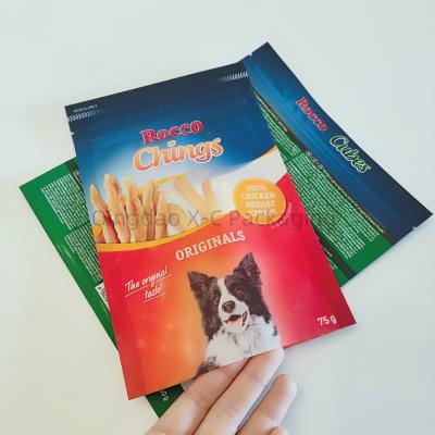 China Laminated 3 Side Seal Food Grade Packaging Pouch Flat Pet Food Bags Customizable for sale