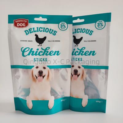 China Custom Made Zip Lock Pet Food Packaging Bags Diamond Patterned With Heat Seal for sale