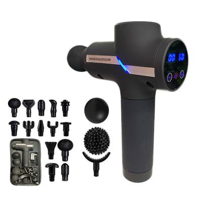 China Professional Body Muscle Tissue Sports Vibration Massage Gun 2500mAh with LED Touch Screen 17 Heads for sale