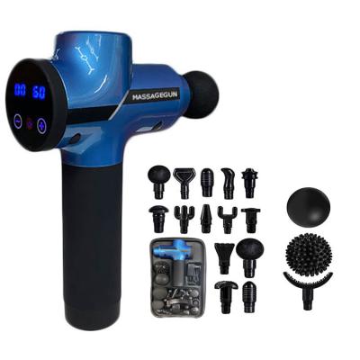 China 30 Speed ​​Portable Adjustable Frequency Body Sports Fascia Gun Muscle Massager Cordless Gun with 15 Heads for sale