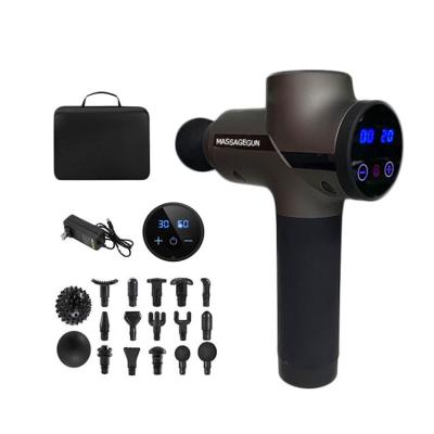 China Professional 30 Speeds Tissue LCD Display Massage Gun Deep Body Muscle Massager Gun Portable Body Athlete for sale