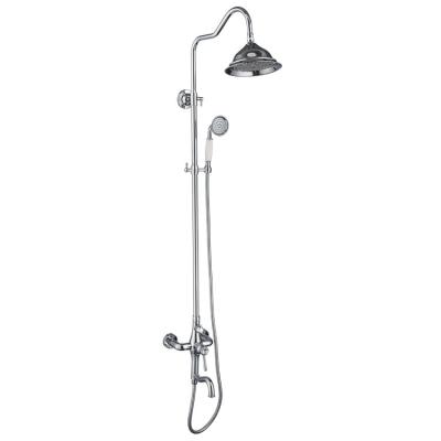 China Viable Chrome Plated Diamond Handle Luxury Brass Shower Set with Stainless Steel Shower Head and Telephone Shape Brass Handset for sale