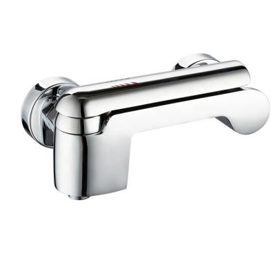 China Without Sliding Bar Chrome Plated Zinc Lever Wall Mounted Bathroom Shower Faucet Mixer Tap for sale