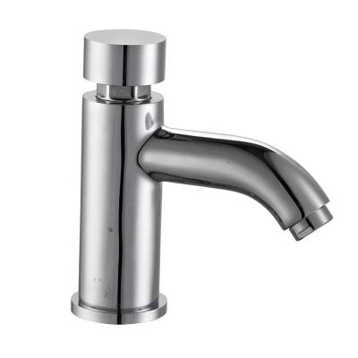 China Time Delay Brass Metered Faucets Chrome Plated Push Button Faucet for sale