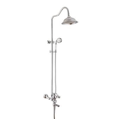 China With Sliding Bar Chrome Plated Single Ceramic Handle Luxury Brass Shower Set Complete With S.S Shower Head And Bra Hand Shower for sale