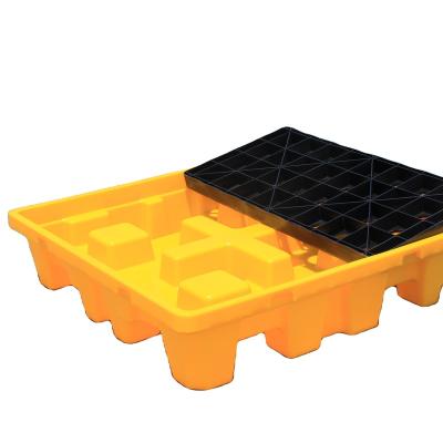 China Single Faced 4 Drum Spill Tray Spill Pallet Waterproof HDPE Plastic Paddles For Sale for sale