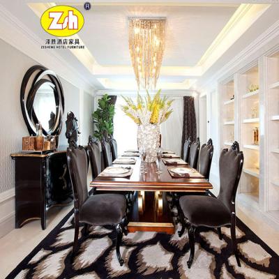 China Modern New Design Foshan Restaurant Wooden Furniture Dining Chair And Table ZH-DL02 for sale