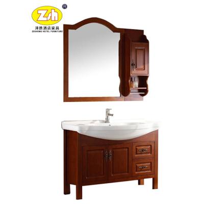 China Factory price modern vanity mirror hotel wooden bathroom cabinet Z-E210 for sale