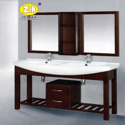 China Factory price modern vanity mirror hotel wooden bathroom cabinet Z-E209 for sale