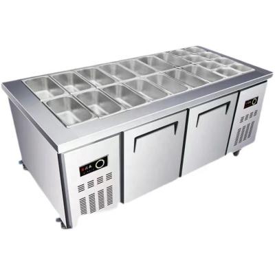 China Single-temperature stainless steel under table refrigerated sandwich countertop freezer pizza prep table salad counter refrigerator for sale