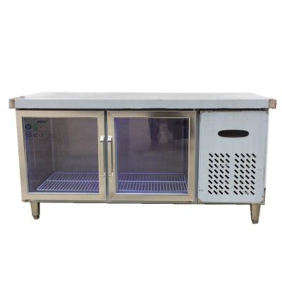 China Single-Temperature Kitchen Equipment Commercial Stainless Steel Sandwich Salad Counter Pizza Refrigerated Prep Table for sale