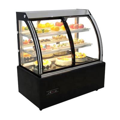 China New Design Single-temperature Round Sliding Glass Door Pastry Display Refrigerator Bakery Cake Showcase for sale