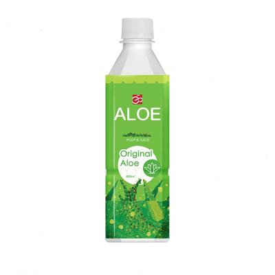 China OEM Natural Cheap Pet Bottled Drinks 500ml Original Aloe Juice Soft Drink For Sale for sale