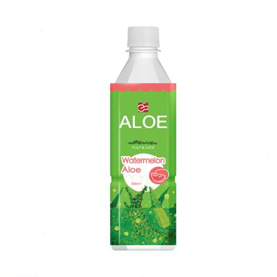 China Natural Cheap Delicious Soft Drink OEM Pet Bottle 500ml Watermelon Juice Aloe Drink for sale