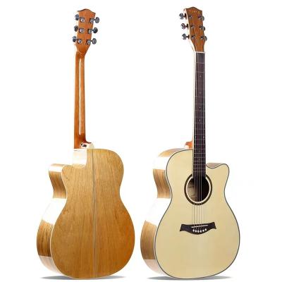 China Multi Color Folk Acoustic Guitar On Its Thirty One 41 Inch Fir And Sorbus for sale