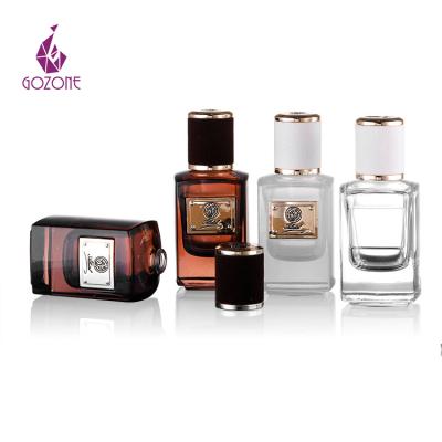 China Amber Customized Empty 50Ml Cosmetic Luxury Custom Square Glass Perfume Bottle for sale