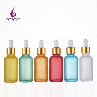 China 30Ml Gold Cosmetic Oil Bottle Droppers 15Ml 1Oz Glass Dropper Bottle for sale