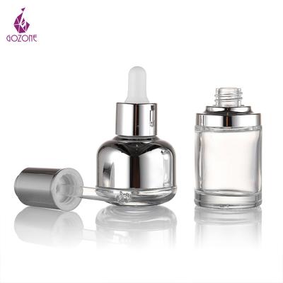 China Amber Essential Oil Bottles Cosmetic Plastic Bamboo Serum Dropper Glass Bottle 10Ml 15Ml 30Ml 50Ml 100Ml for sale