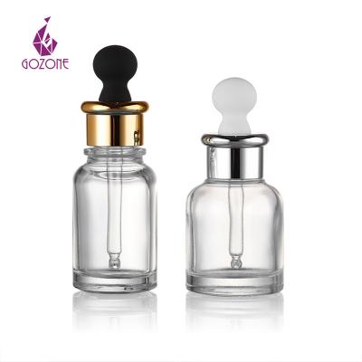 China Custom Black Rose Gold Cosmetic White Cosmetic Serum Dropper Glass Bottle 30Ml for sale