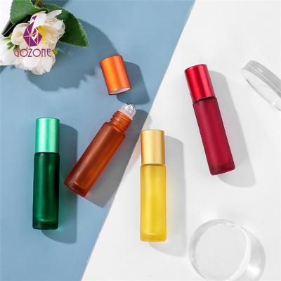 China 10Ml Cosmetic Essential Oil Pink Roll On Glass Bottle Roll On Bottles For Essential Oils for sale