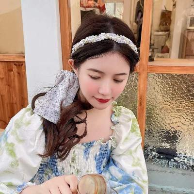 China 2022 New High Quality Super Fairy Circle Headdress Women's Headband Rhinestone Pearl Flower Broken Flame Head Band for sale