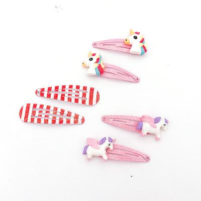 China High Quality Hot Selling Cartoon Shape Kids Hair Clips Accessories Cheap Recyclable Resin Mold Hairpins Set for sale