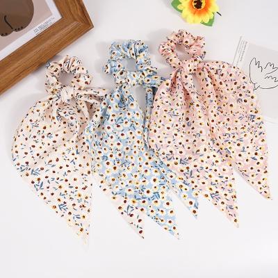 China Scrunchy Hair Band Ponytail Girls Butterfly Scrunchy Flower Elastic Scrunchies 2021 New Fashion High Quality Korean Women for sale