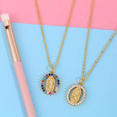 China European and American Customized Creative Virgin Mary Geometric Pendant Necklace High Quality Personality for sale