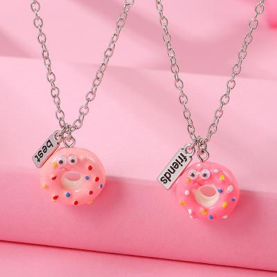 China High Quality Kids Lace Donut Cartoon Round Pendant Necklace Kids For Women Custom Necklace for sale