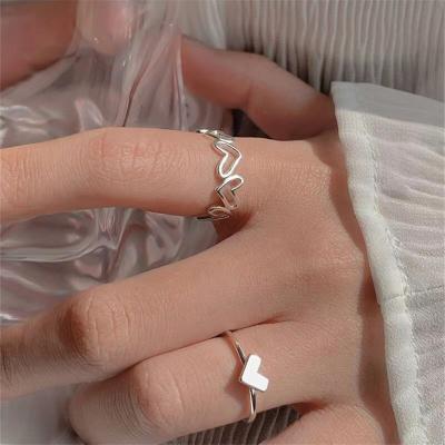 China High Quality Open Insist Adjustable Cool Wind Love Ring Cavity Fashion Common Index Ring for sale