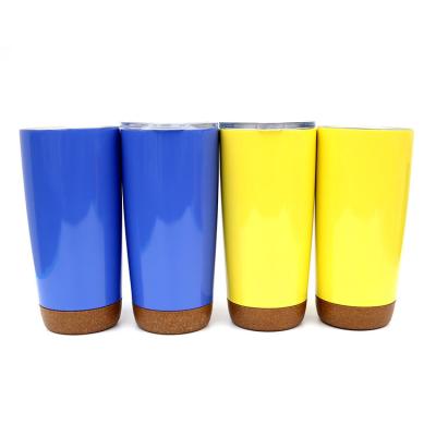 China 2022 Sustainable Hot Selling Double Wall Stainless Steel Vacuum Cork Bottom Tumblers Eco Friendly for sale