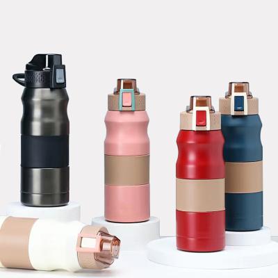 China Sustainable 304 Stainless Steel Vacuum Thermos Sports Bottle Large Capacity Portable Car Bottle for sale