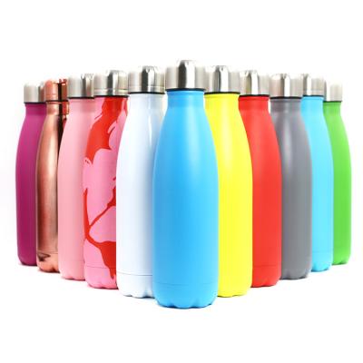 China Sustainable Fashionable Promotion Double Wall Water Bottle Insulated Stainless Steel Cola Shape Bottle 17oz Cola Bottle for sale