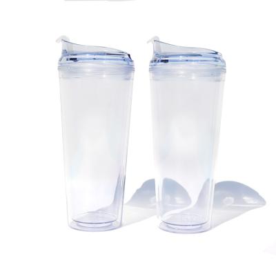 China Sustainable 22oz Double Wall Colored Acrylic Matte Plastic Bulk Tumbler Cups With Lid And Straw for sale