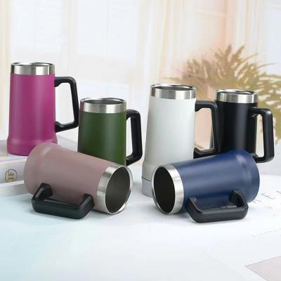 China Durable High Quality Stainless Steel Double Wall Vacuum 24oz Beer Handle Mug for sale