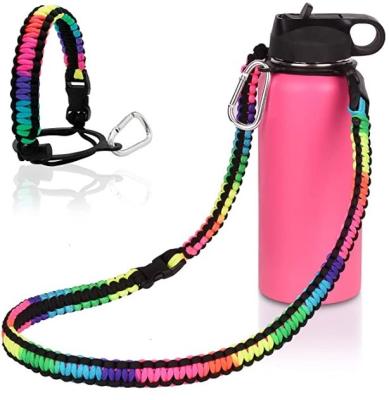 China Wholesale Wide Mouth Water Bottles Carrier Strap Handle Rise With Carabiner And Compass for sale