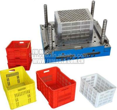 China Steel Plastic Milk Crates Mold Plastic Bucket Injection Mold Plastic Crate Mold for sale