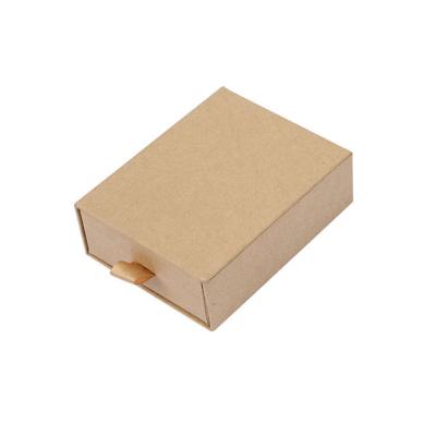 China Recyclable Spot wholesale Kraft paper jewelry box jewelry earrings ring necklace bracelet drawer box for sale