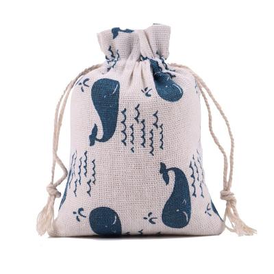 China Gift Printed cotton bag drawstring bag gift jewelry bag small cloth  with tie mouth for sale