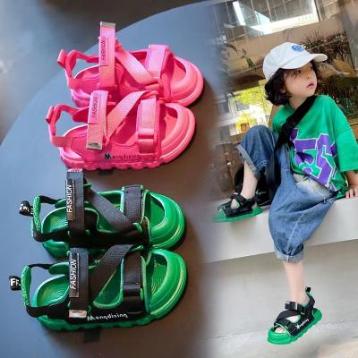 China Flat Children's Sandals Summer 2022 new fashion soft soles non-slip beach shoes for girls candy colored sports shoes for boys for sale