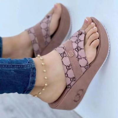 China PU Plus-Size Flip Flops Summer 2022 New Platform Slipper Beach Shoes for sale