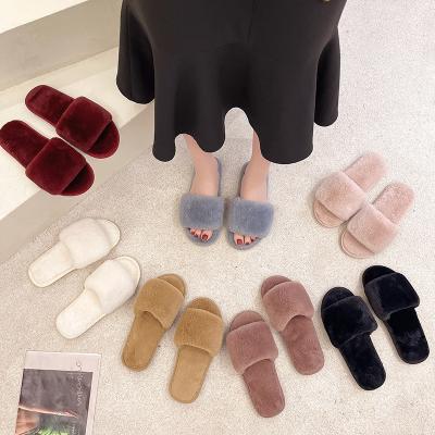 China Spring 2022 New Home Maomao Fashion Trend Maomao Lightweight Warm One-Layer Slipper Female Cotton Indoor One-Layer Slipper for sale