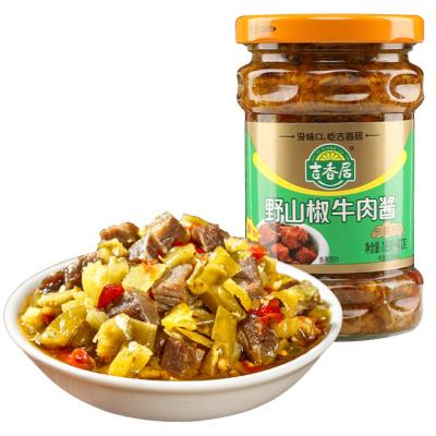 China Instant after opening the bottle Best Selling Hot Processing Emballage En Flacon Chili Beef Sauce With Wild Pepper for sale