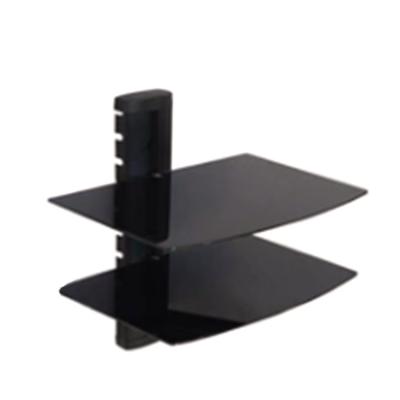 China Glass Shelf Rack (Height) 2 Layers Dvd Wall Mount Adjustable Dvd Bracket for sale