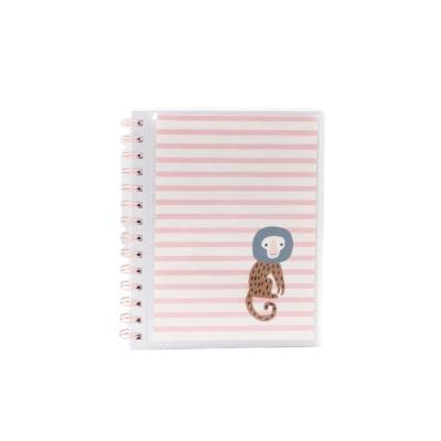 China Personality Printed Custom Printed Student Notebook Loose Spiral Cute Pink College Notebook for sale