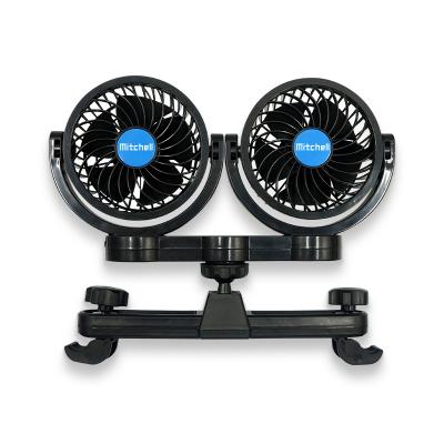 China 2 Gears Dual Head Chair Back Seat Fan Portable Electric Fans For Car for sale