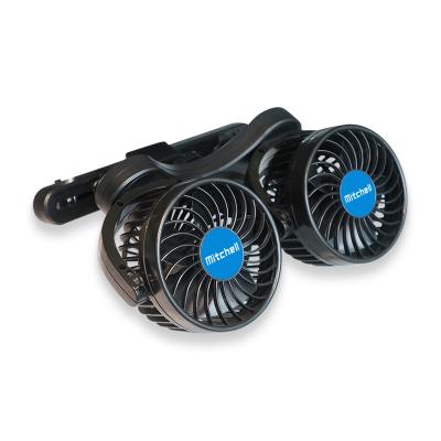 China 2022 New Arrival Car Air Cooling Fan 12v Cooling Fan 360 Degree Rotation Dual USB Mini Car Fans for sale