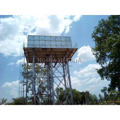 China Hotels HDG Water Storage Tank Water Tank Panel Overhead High Rectangular Bolted Steel Price Hot Dipped Large for sale