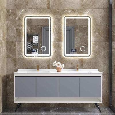 China Modern Luxury Smart Bathroom Led Wall Mirror Touch Screen , Fogless Intelligent Bath Round Mirrors Bathroom for sale