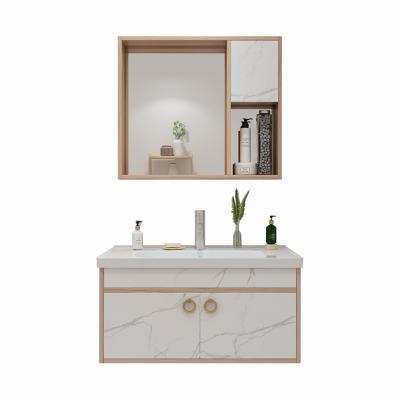 China 2020 New Wall Mounted Design Slate Countertops Period Modern Solid Wood Bathroom Cabinets, Bathroom Vanity for sale